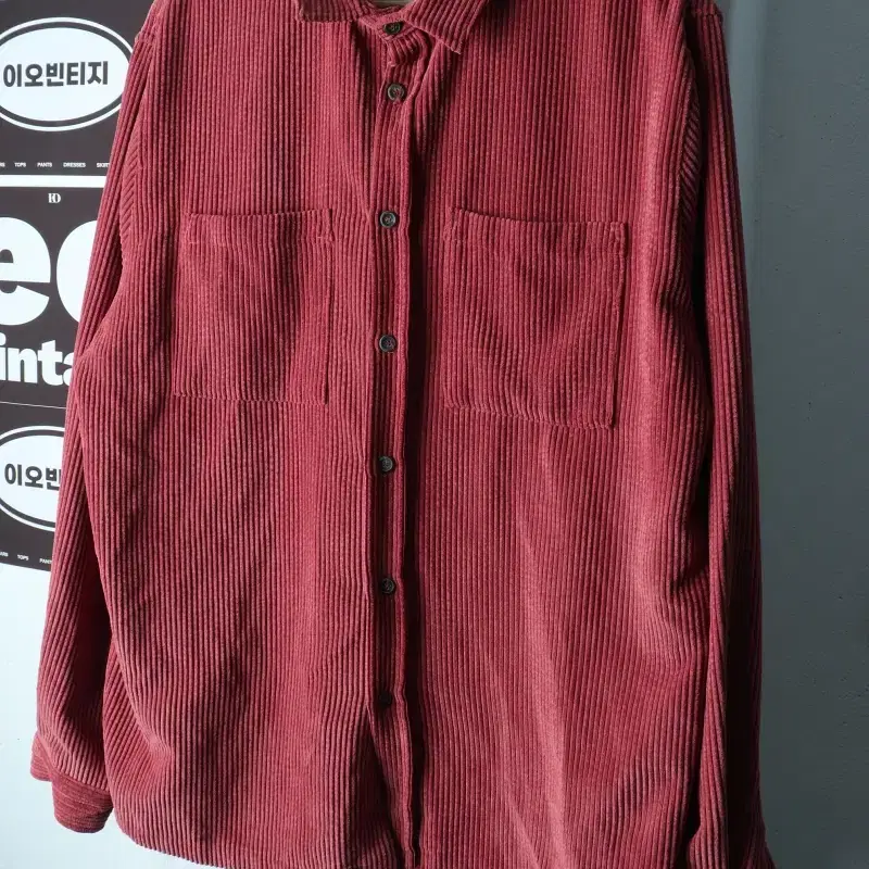 (XL-2XL) 자라 셔츠 남방 코듀로이 버건디 무지 아메카지-H40312