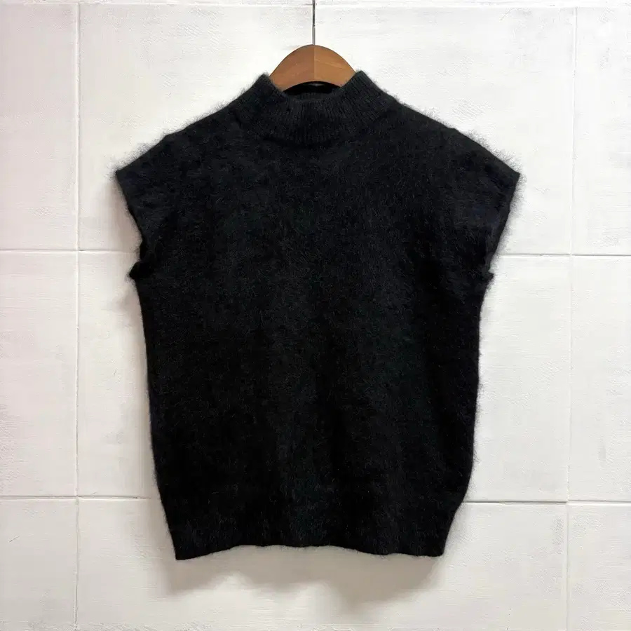 THEORIA 블랙 앙고라 페미닌 페어리 반팔 니트 L JPN