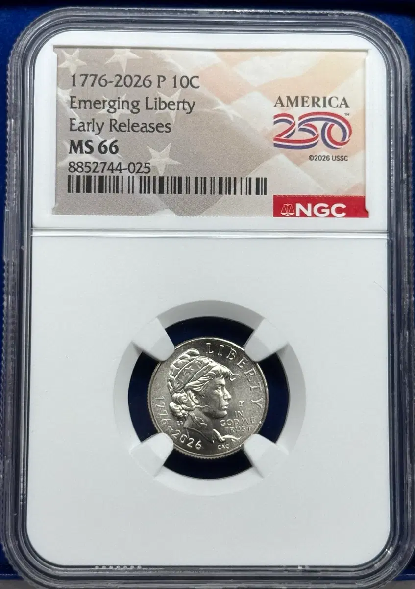 1776-2026 P 10C emerging liberty MS66 NGC 동전