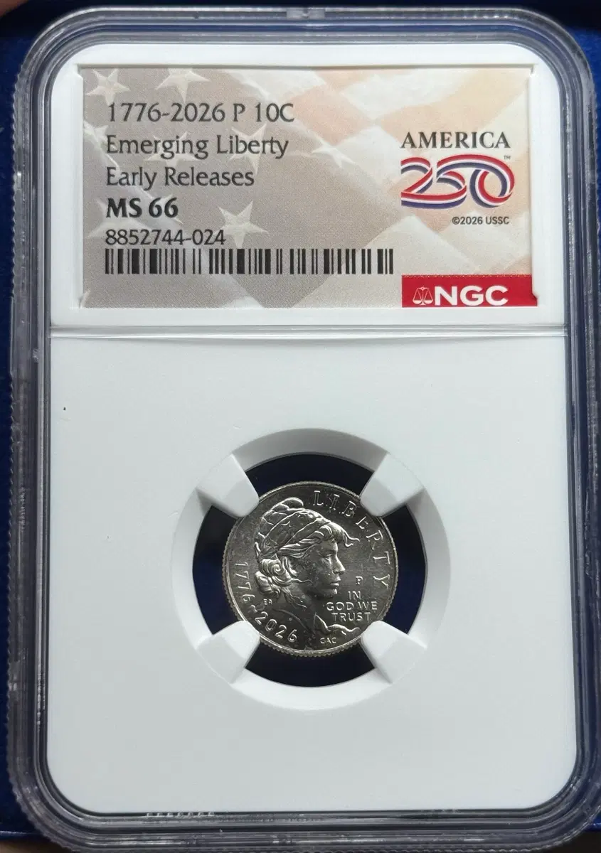 1776-2026 P 10C Emerging Liberty MS 66 NGC 코인