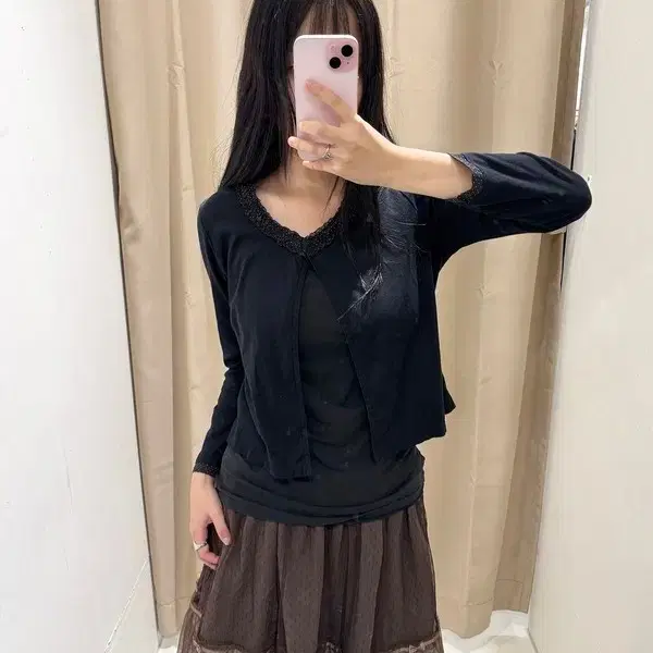 JPN B.BRAND 도트 프릴 가디건 J1261