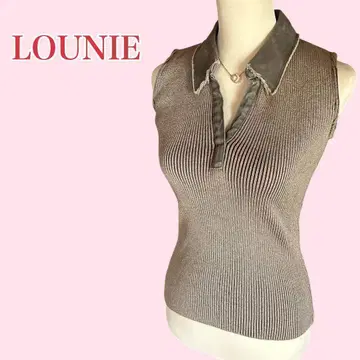 LOUNIE 카라 부착 슬리브리스 니트 y2k Coquette 라메