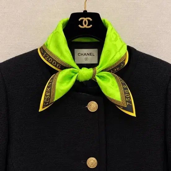 베르사체 VERSACE 스카프 라임그린 희귀템