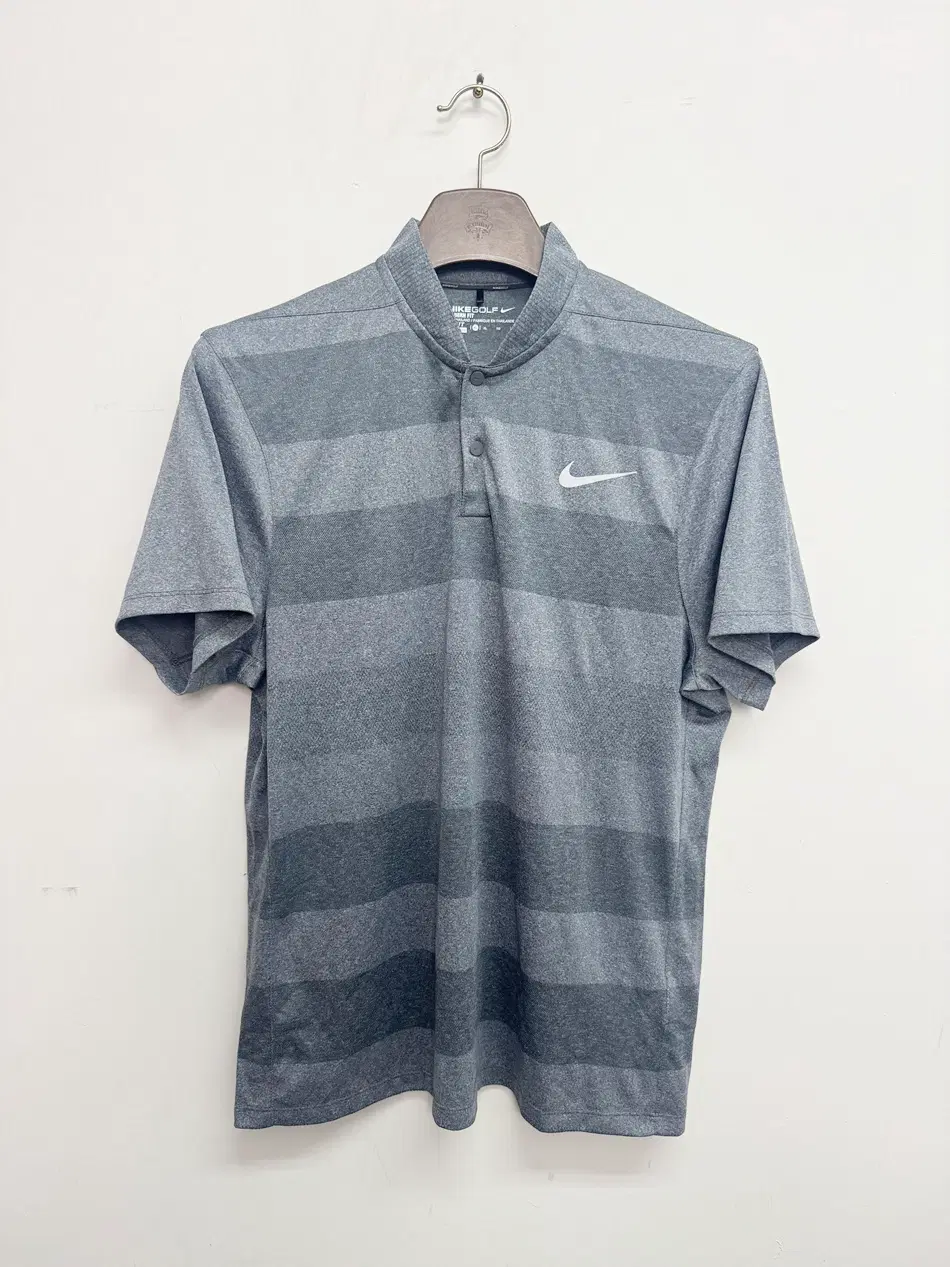나이키 골프 (NIKE GOLF) 드라이핏 모던핏 가로 스트라이프 반팔 폴로셔츠 그레이 / XL (남성 105 ~ 110 추천)