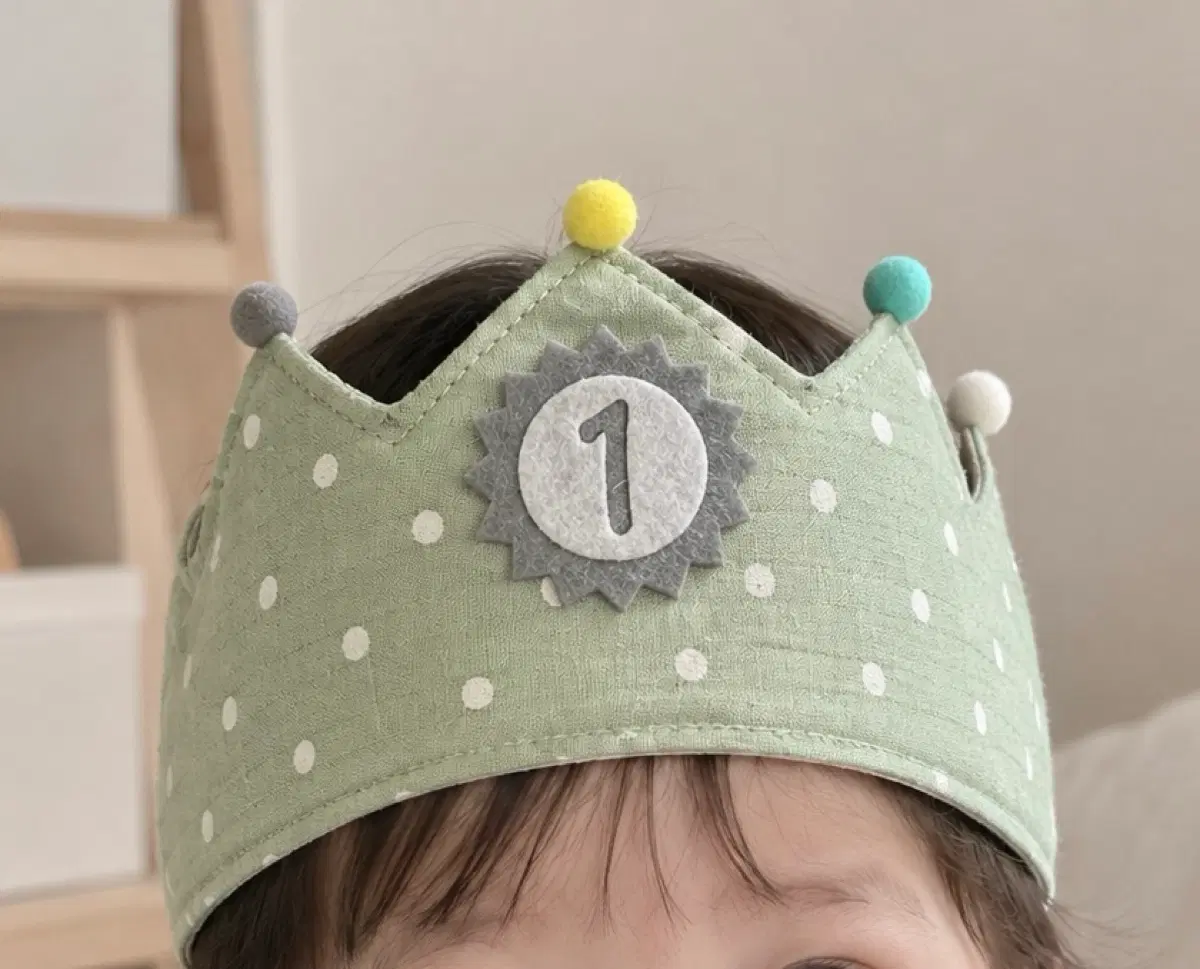 아이 기념일 생일 왕관 모자 (1~9숫자 탈부착)