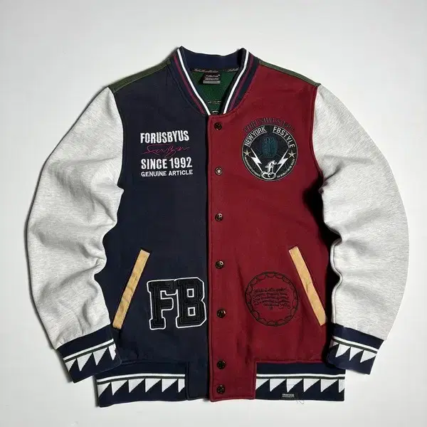 푸부 FUBU 00's 배색 코튼 바시티 자켓 R4298