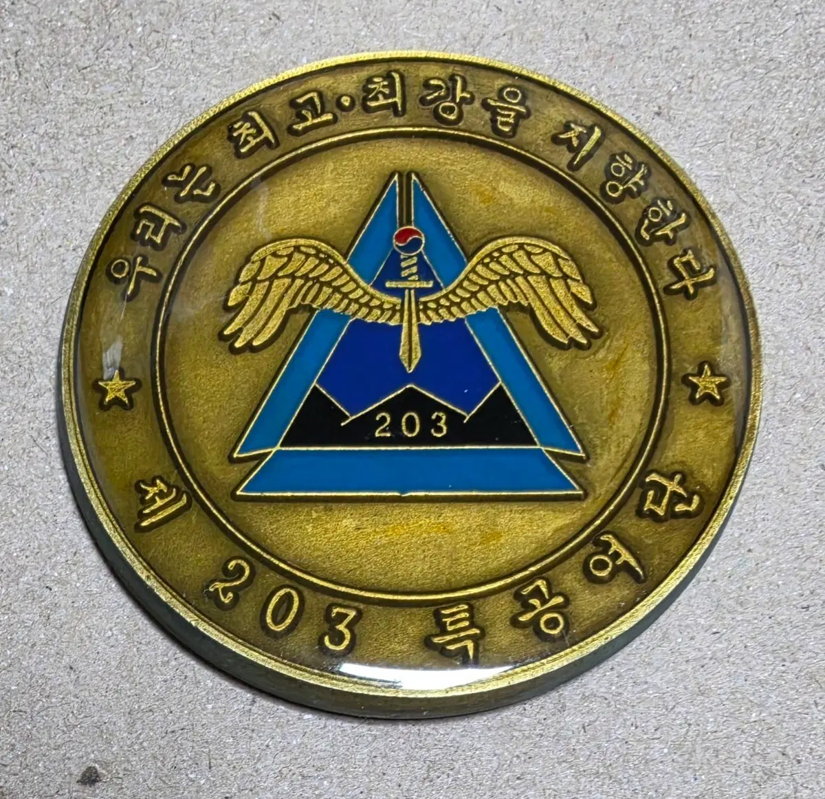 육군203특공여단 기념코인 군대코인 부대코인