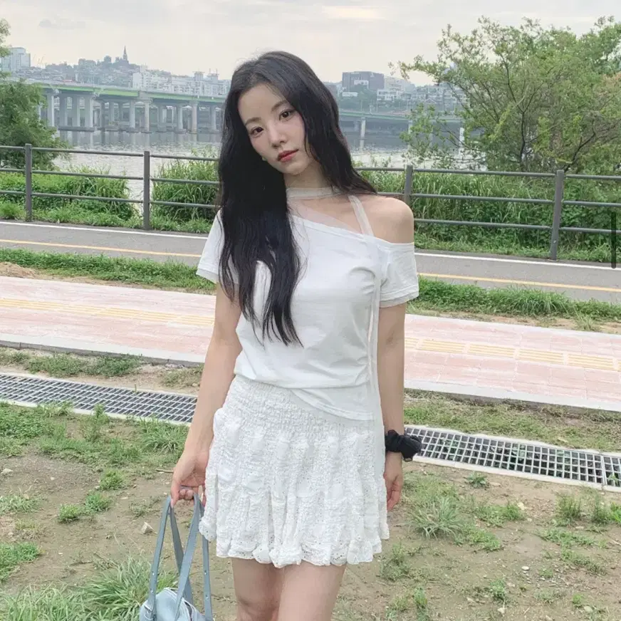 (새상품) 모노데일리 왈렛 스커트 화이트 레이스 미니 스커트 free / 데일리룩 데이트룩