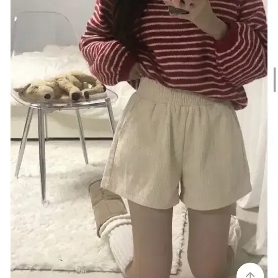에이블리 코듀로이닝 밴딩 가을 겨울 반바지