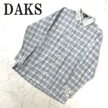 DAKS 닥스 긴팔 셔츠 화이트 파랑 그레이 코튼 린넨 M C6333