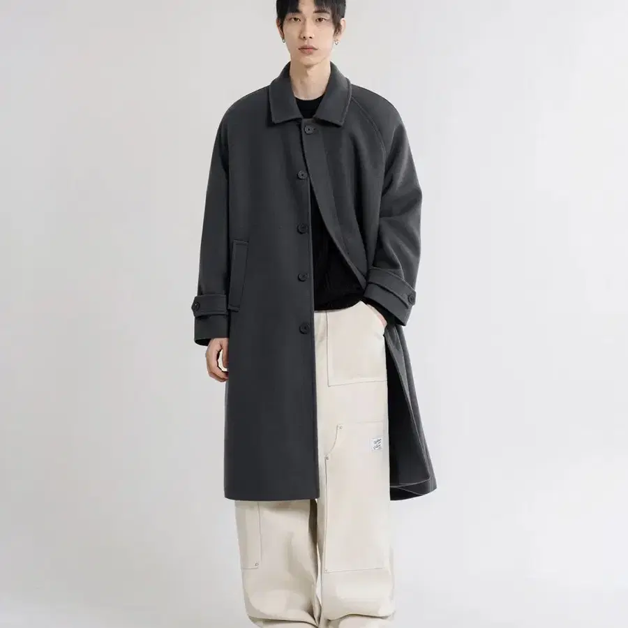 LEMAIN SECOND 울 블렌드 발마칸 코트 M 리메인세컨드