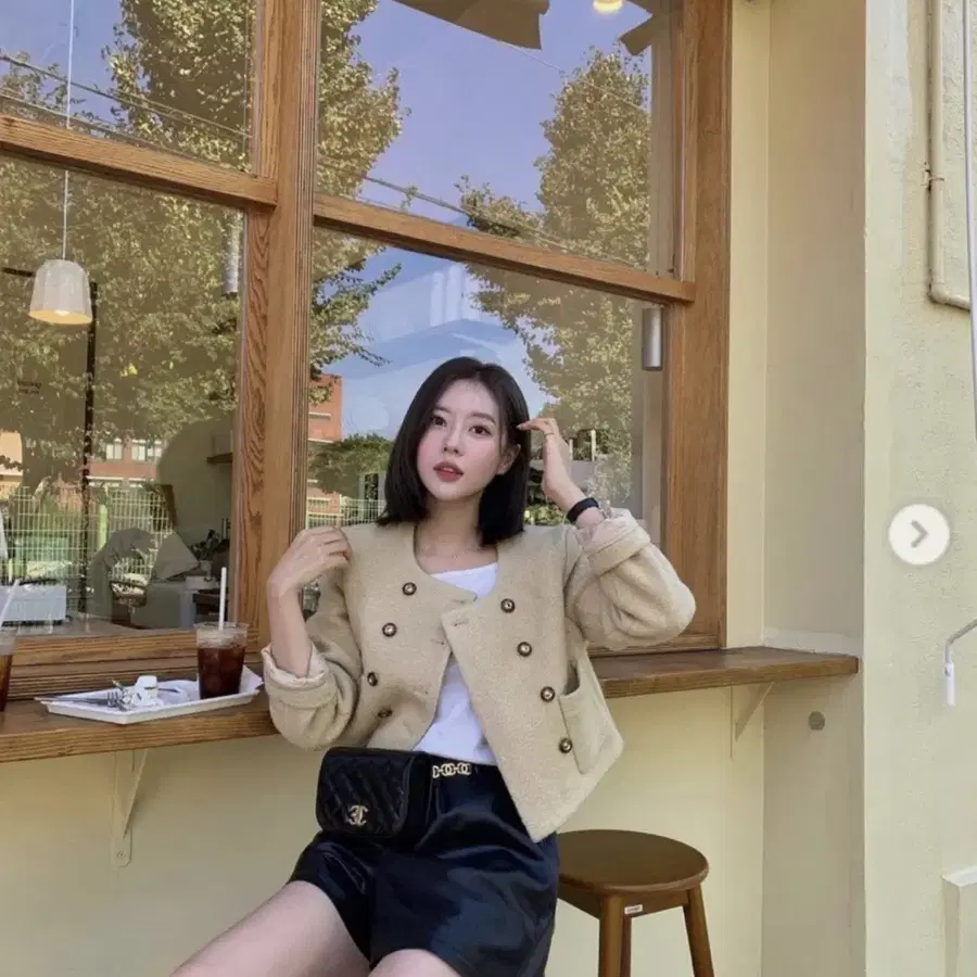 환승연애 고민영 블로썸 울 트위드 자켓 버터 베이지색 더블 버튼 가을자켓