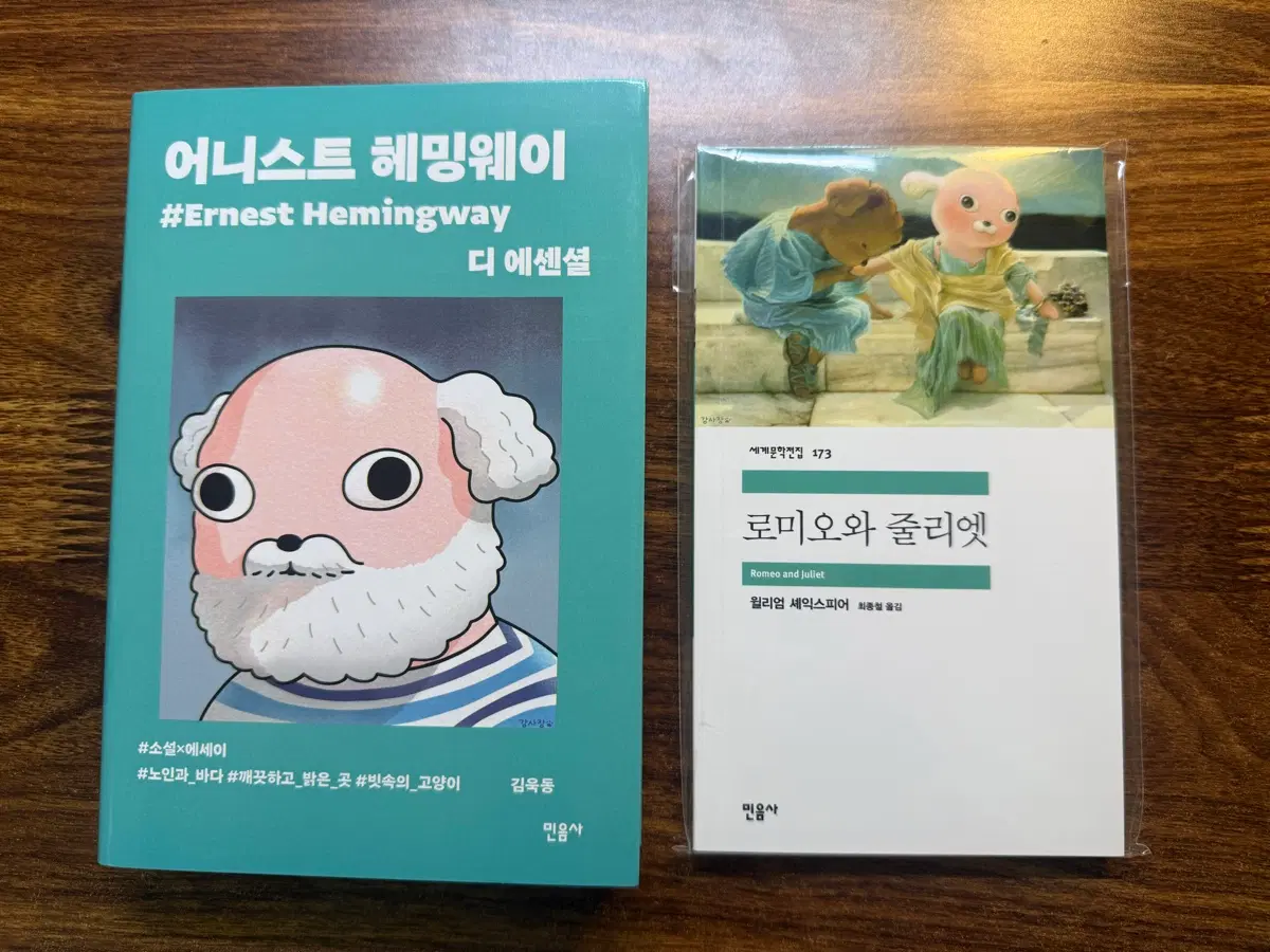 민음사 팝업_강사장_헤밍웨이 디 에센셜 책 & 로미오와 줄리엣 노트 판매