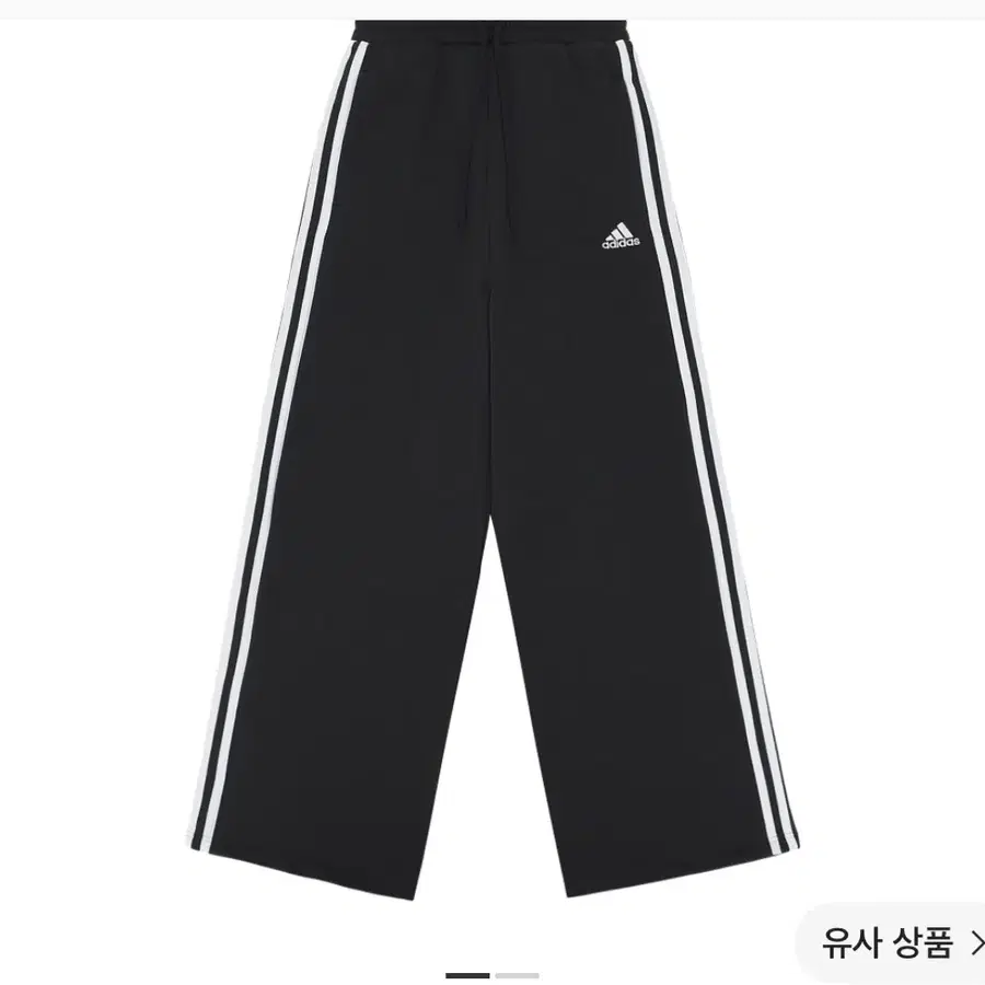 아디다스 에센셜 삼선 프렌치 테리 와이드 팬츠 트랙팬츠 블랙 M