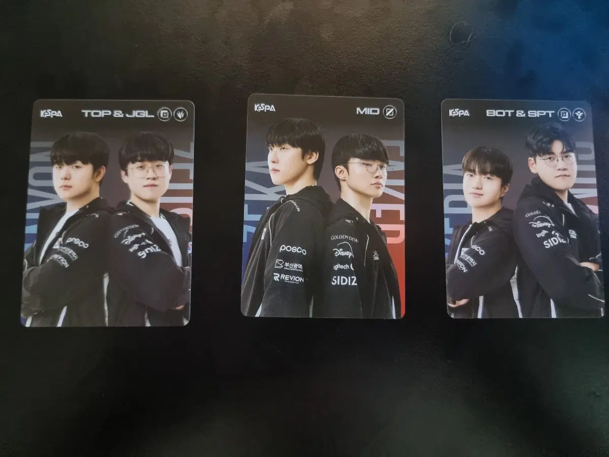 롤 국대 듀오 프로필 카드 3종 (TOP & JGL / MID / BOT & SPT)