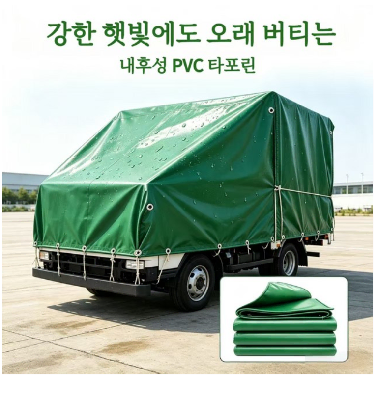 PVC 고강도 두꺼운 고리형 방수포 화물차 야외 자외선차단 다용도 방수천막 덮개 5M*8M 녹색