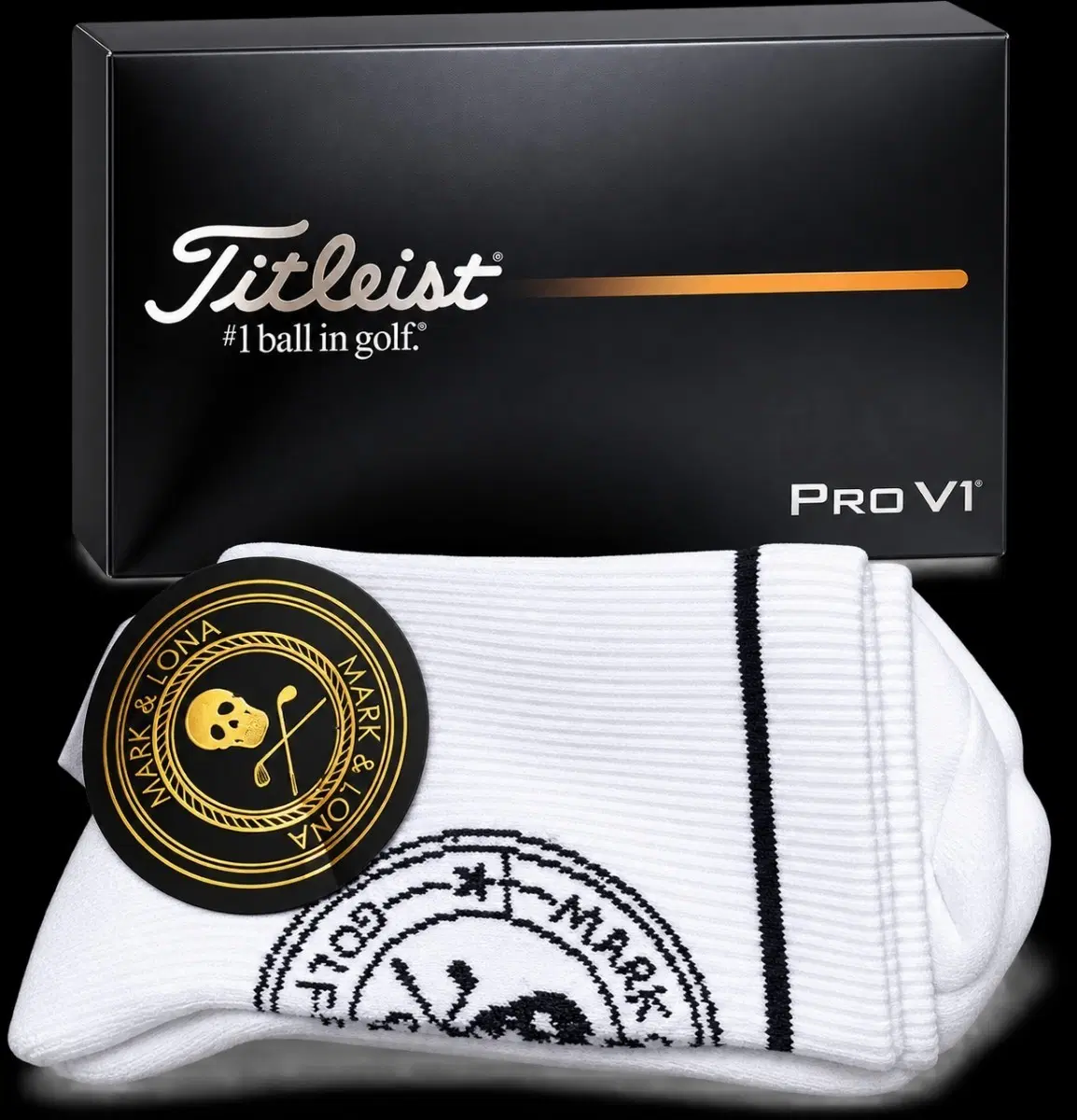 타이틀리스트 PRO V1 6구골프공 + 마크앤로나 골프 양말