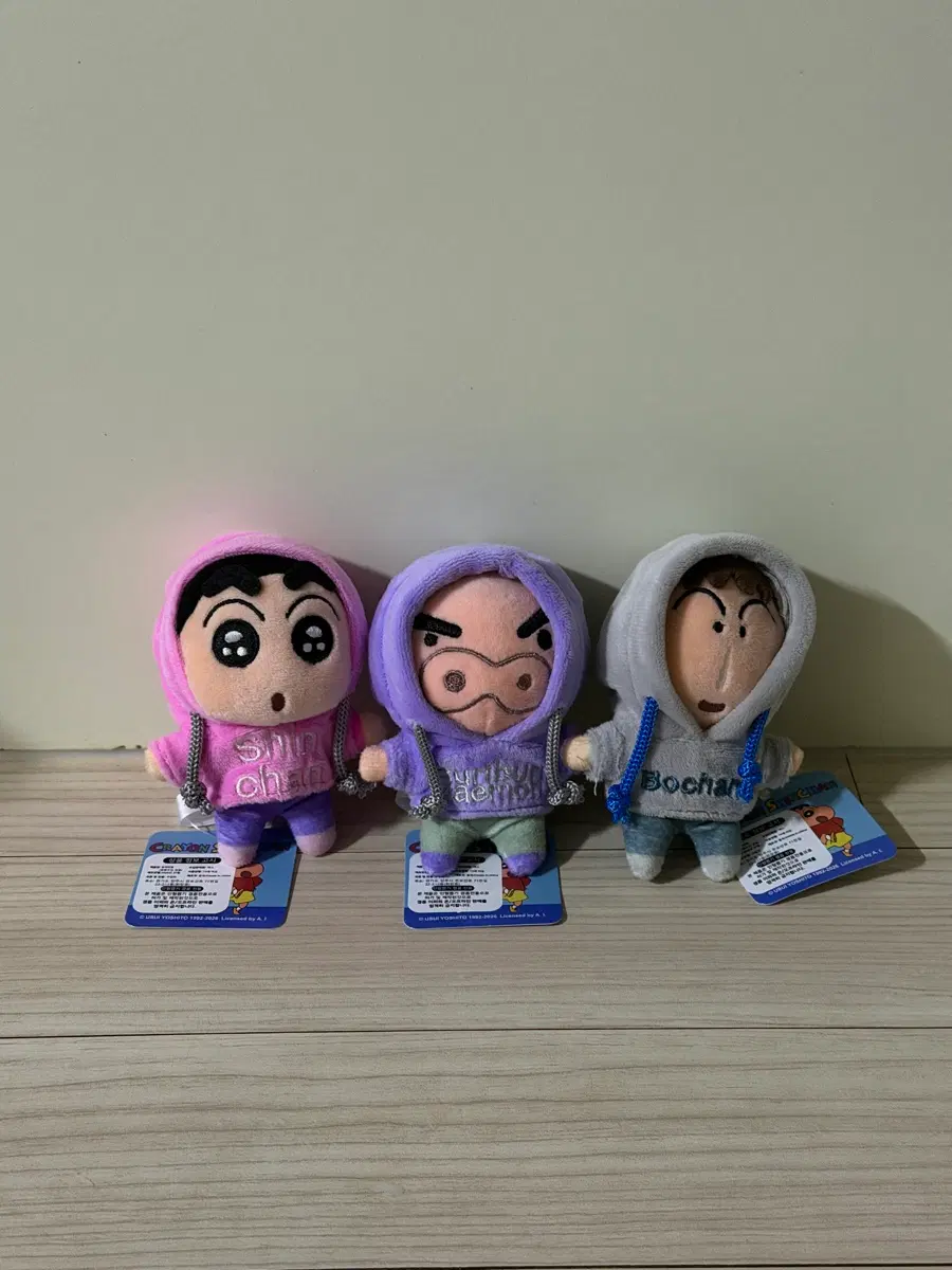 [일괄] 짱구 맹구 부리부리대마왕 후드 인형 키링 세트