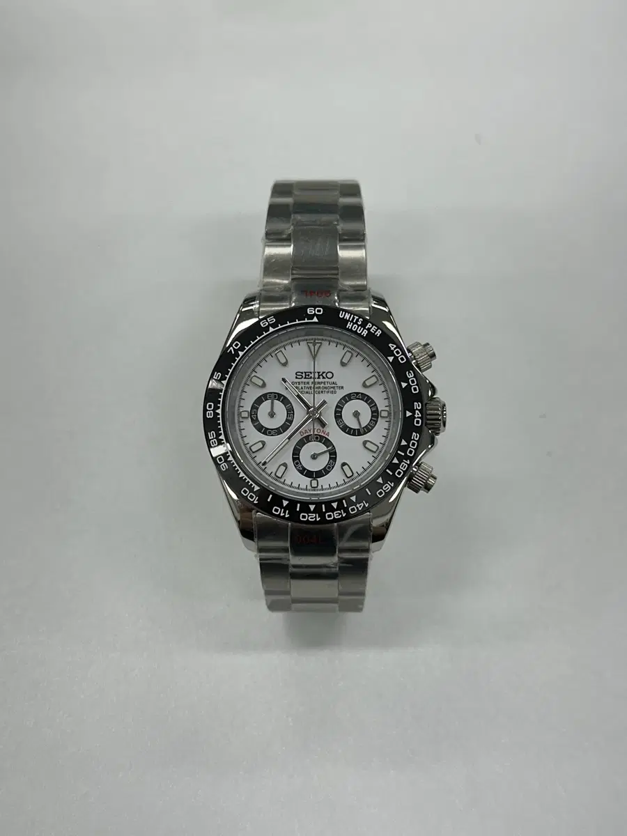 세이코 데이토나 화이트 39mm mod 쿼츠 시계