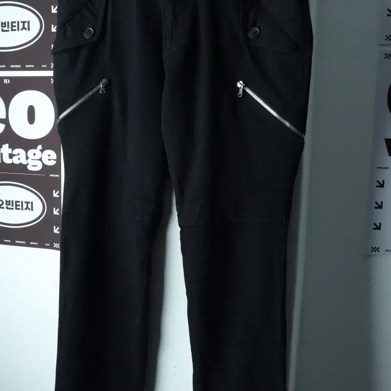 W(XL) 제너럴 아이디어 면바지 팬츠 지퍼 디테일 카고-P11057