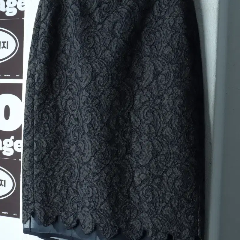 W(M) 구호 스커트 치마 H라인 플라워패턴 놈코어-P11059