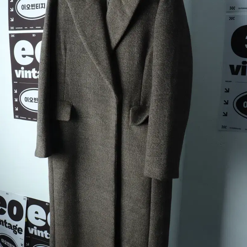 W(M-XL) 라퍼지스토어 코트자켓 싱글 브라운 울 놈코어-H40262