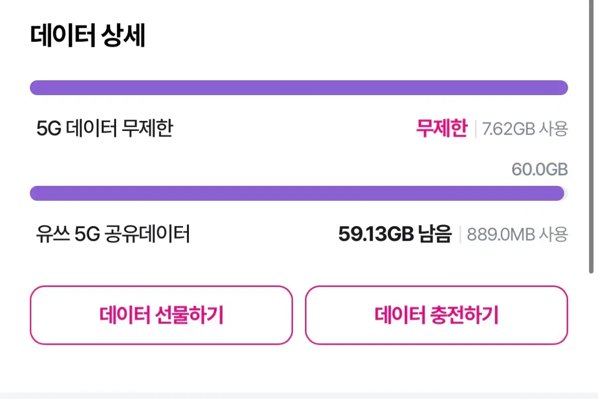 데이터 팔아요 5기가씩