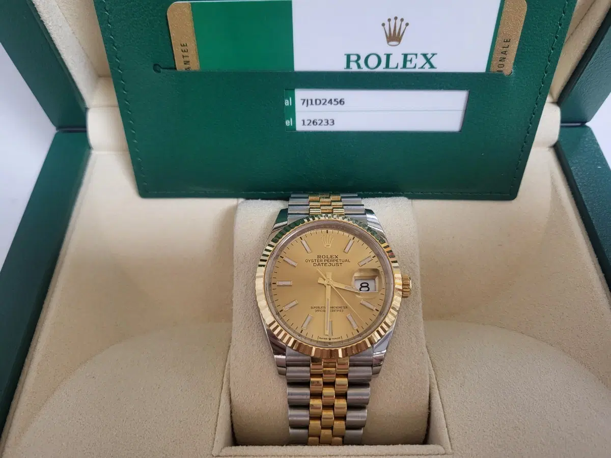 롤렉스 데이트저스트 36mm 샴페인 콤비 18k 골드
