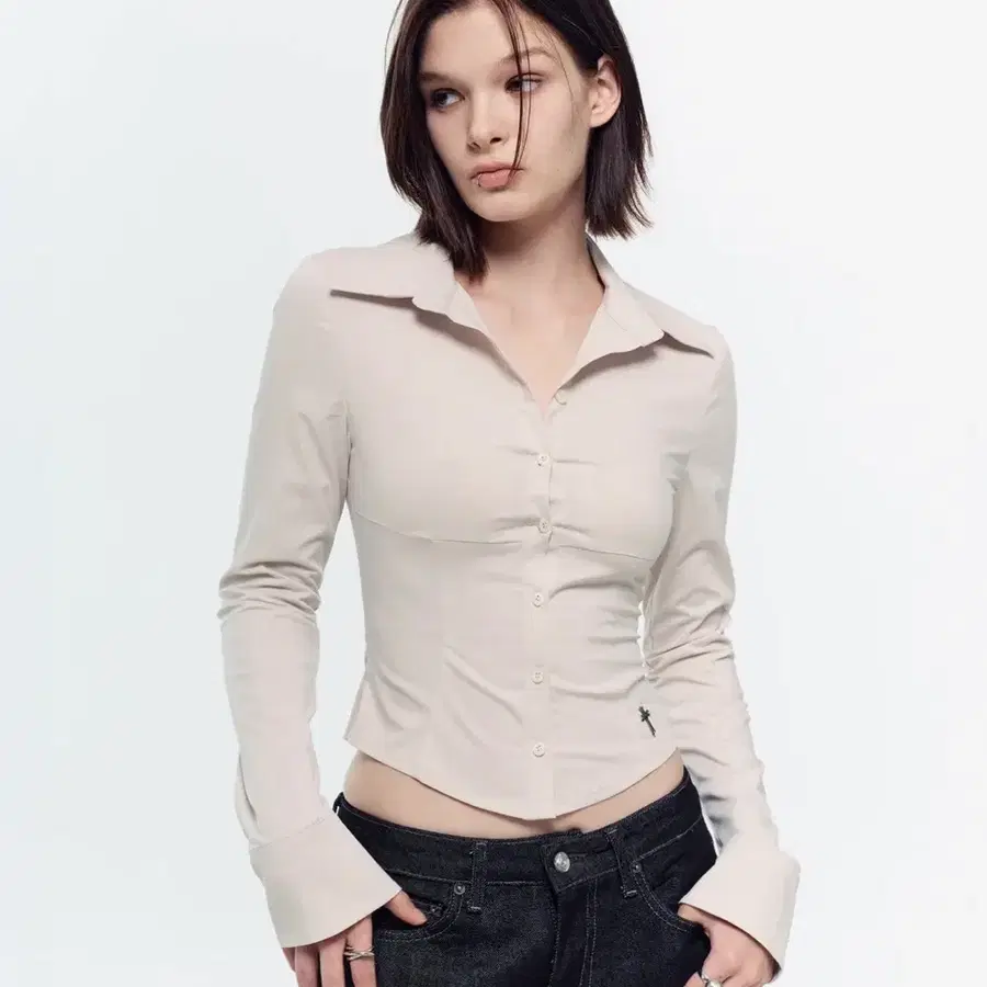 2000아카이브 컨투어셔츠 베이지