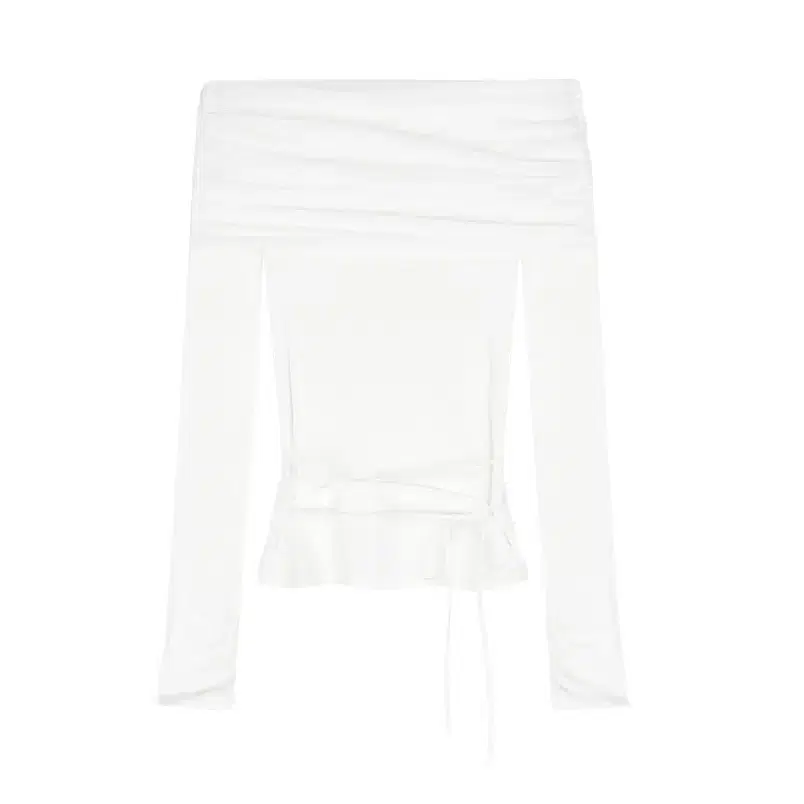 미개봉 새상품 클리시어 시어 발레 드레이프 탑 화이트 Sheer Ballet Draped Top, White