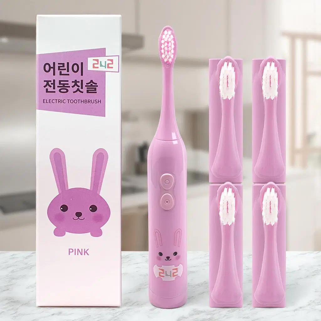 242 어린이 전동칫솔 + 리필용 헤드 4p 세트 ET053_242_PK