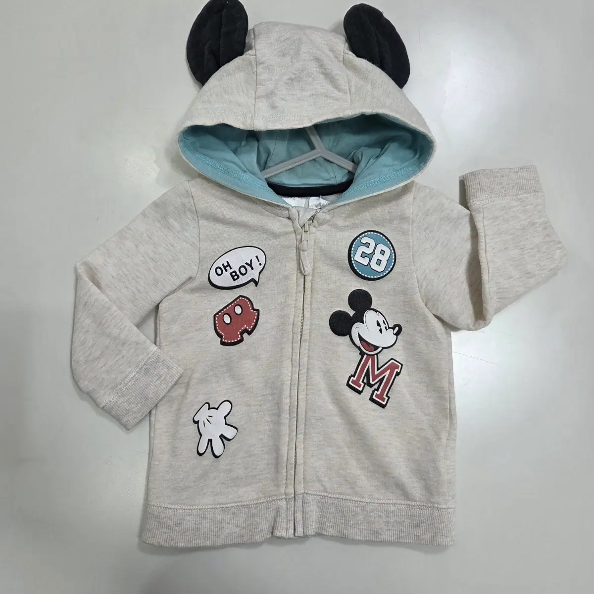 h&m 디즈니 6-9m 75 남아 미키 기모 후드집업