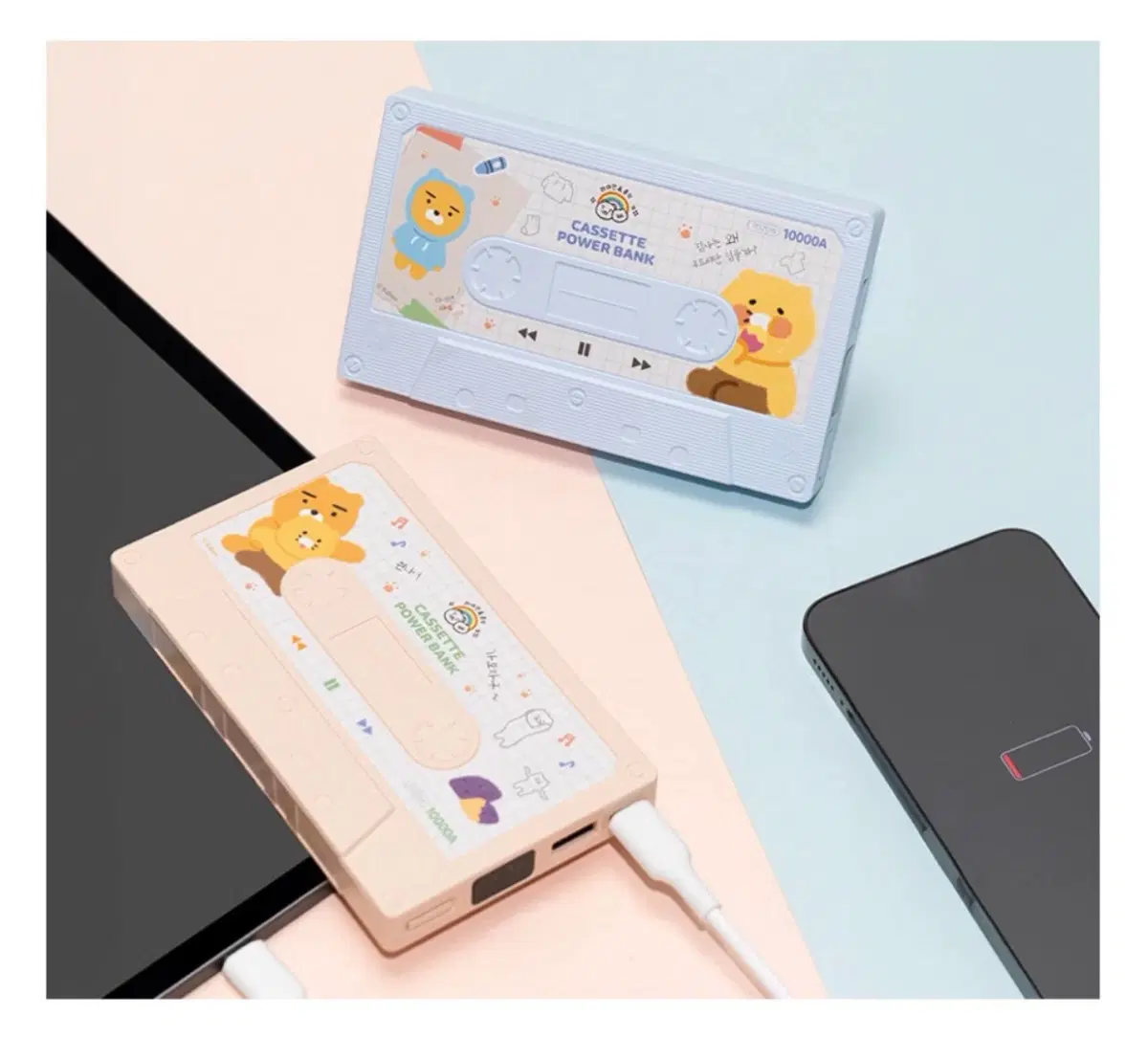 카카오프렌즈 카세트형 보조배터리 10000mAh 휴대용 배터리