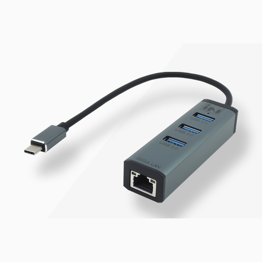 USB 3.0 C타입 3포트 멀티허브 유선랜카드 1000Mbps