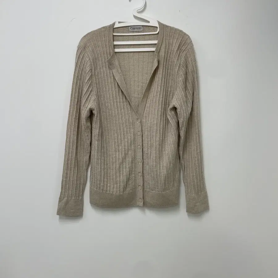 일본 프레뮤라 울 혼방 골지 가디건 L