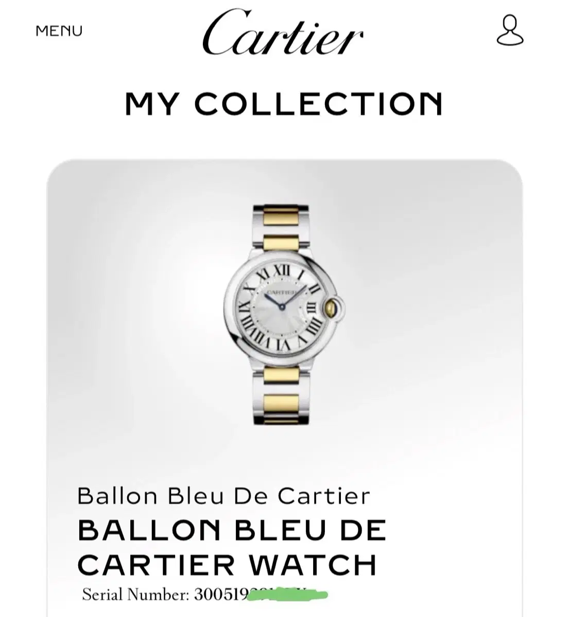 CARTIER  발롱 블루 드 까르띠에 18k 옐로우 골드 콤비 워치 36mm