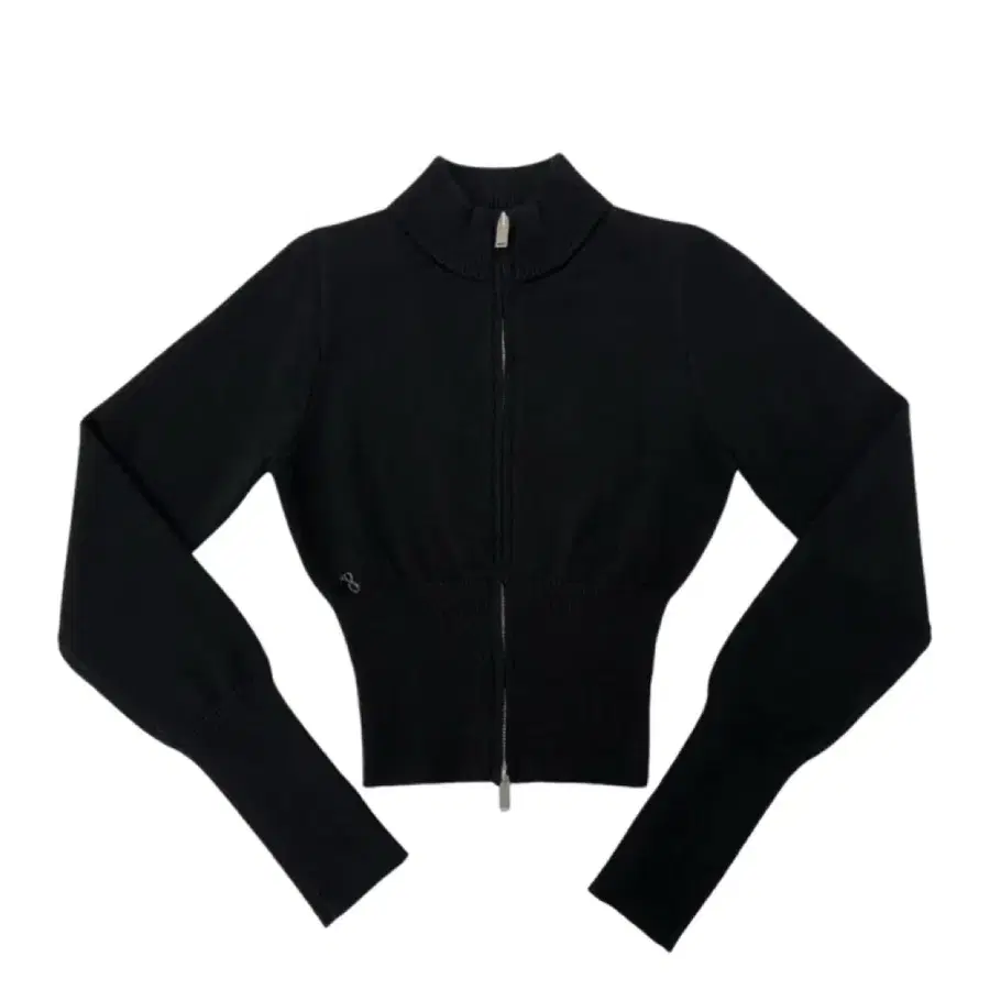 페일제이드 하이넥 니트 집업 블랙 Pale Jade High Neck Knit Zip Up Black
