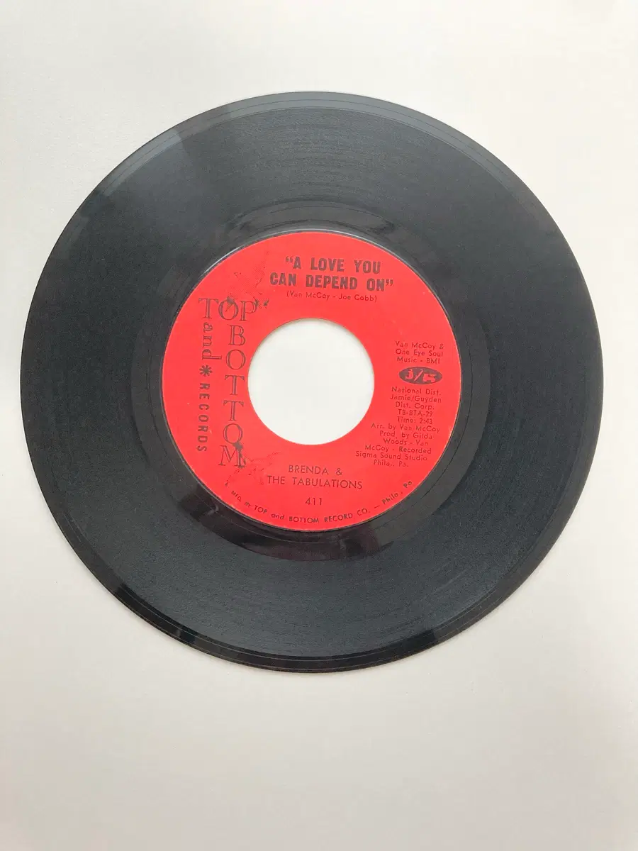 바이닐 Brenda & The Tabulations 미국 초판 7인치 A Love You Can Depend On