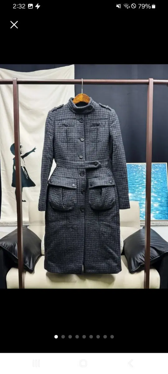 [버버리 프로썸] 여성 그레이 체크 코트