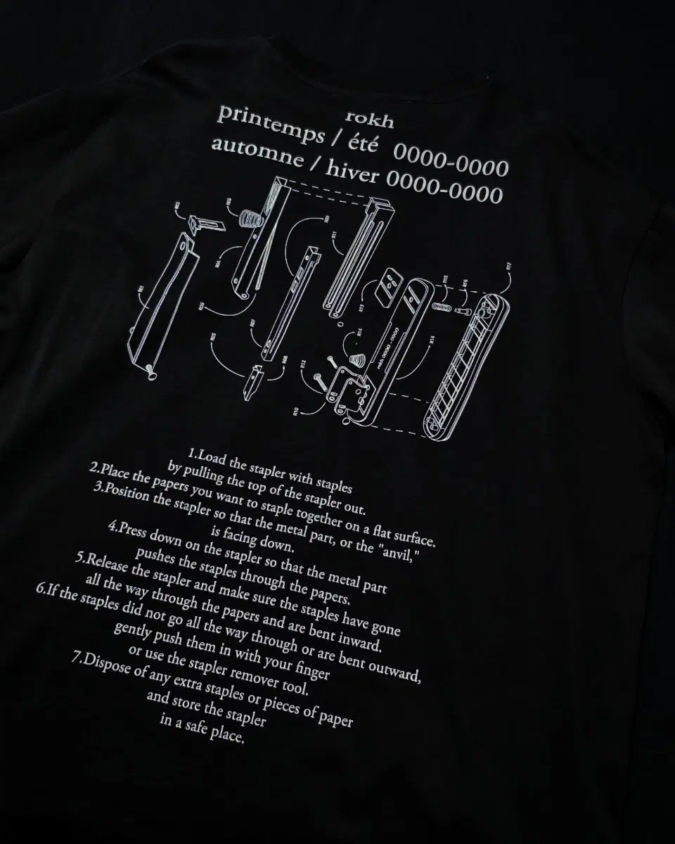 [L] rokh H&M 스테이플러 티셔츠 블랙