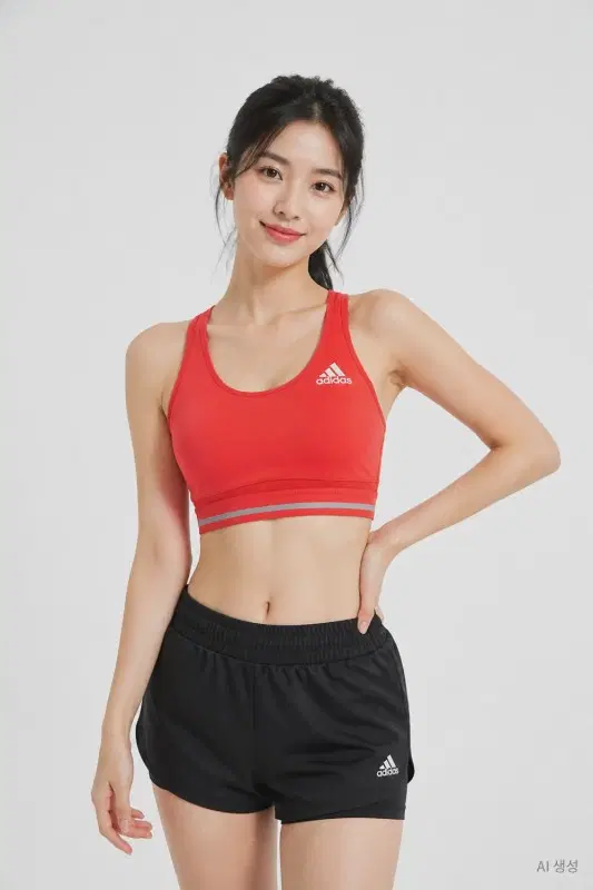 아디다스 레드 여자 100 브라탑 민소매 티 O5823