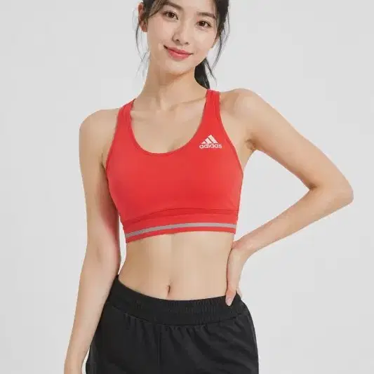 아디다스 레드 여자 100 브라탑 민소매 티 O5823