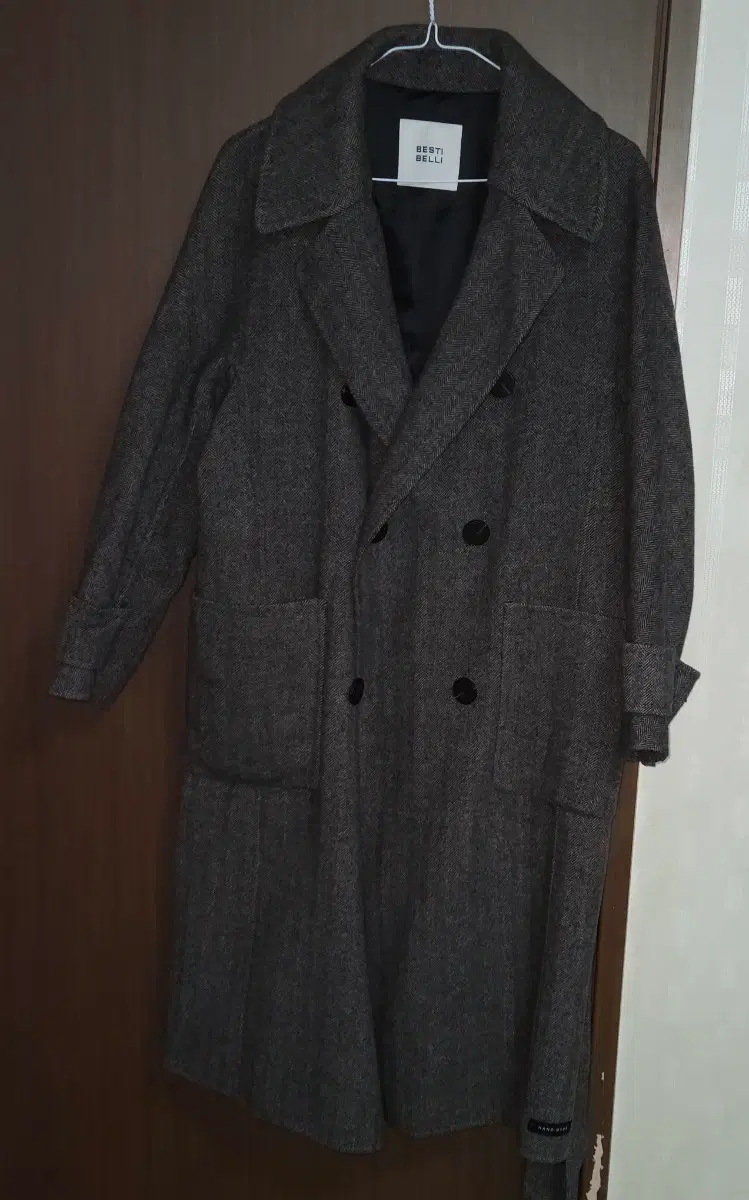 헤링본 더블 코트