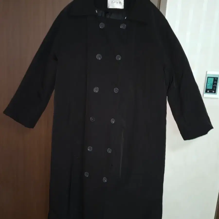 블랙 더블 롱패딩코트