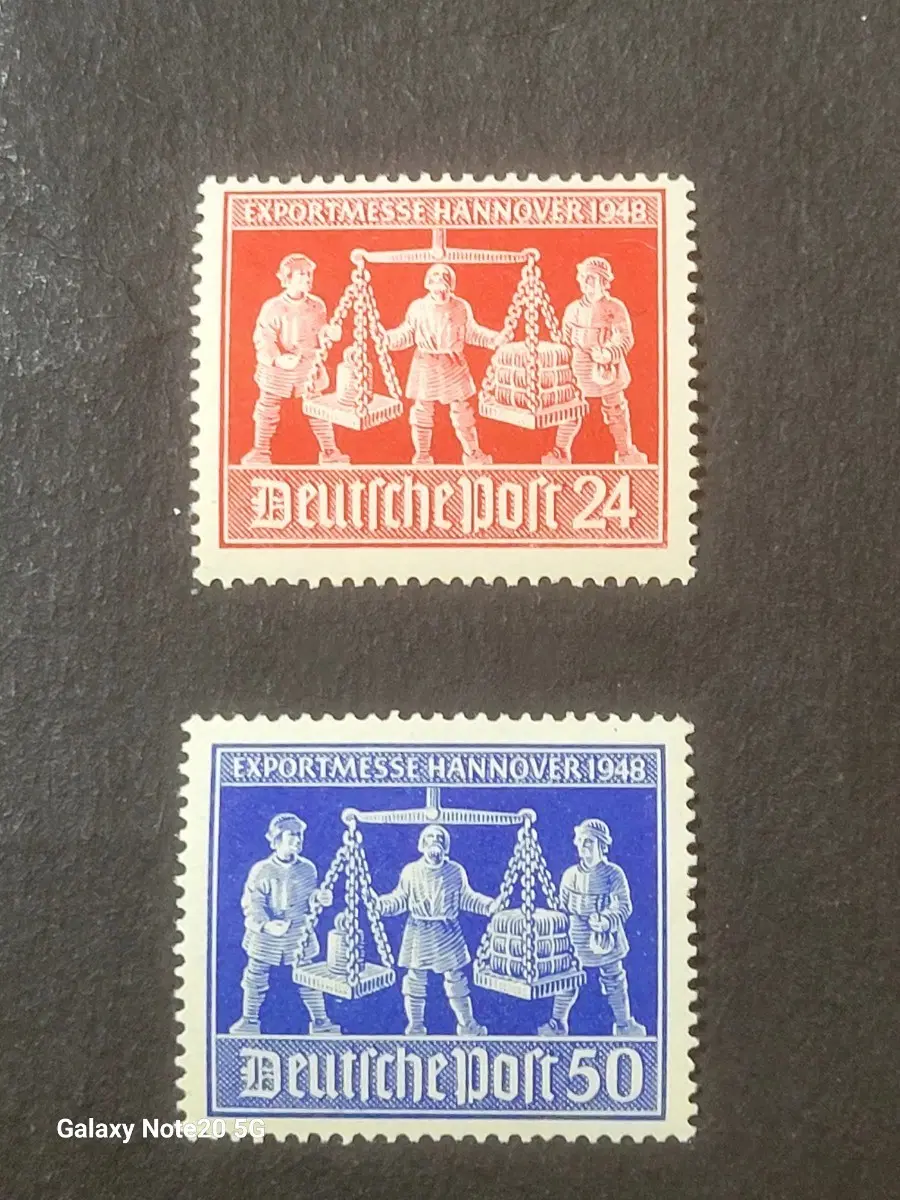 (독일우표)1948년 하노버수출 박람회기념 우표 2종Exportmesse Hannover1948