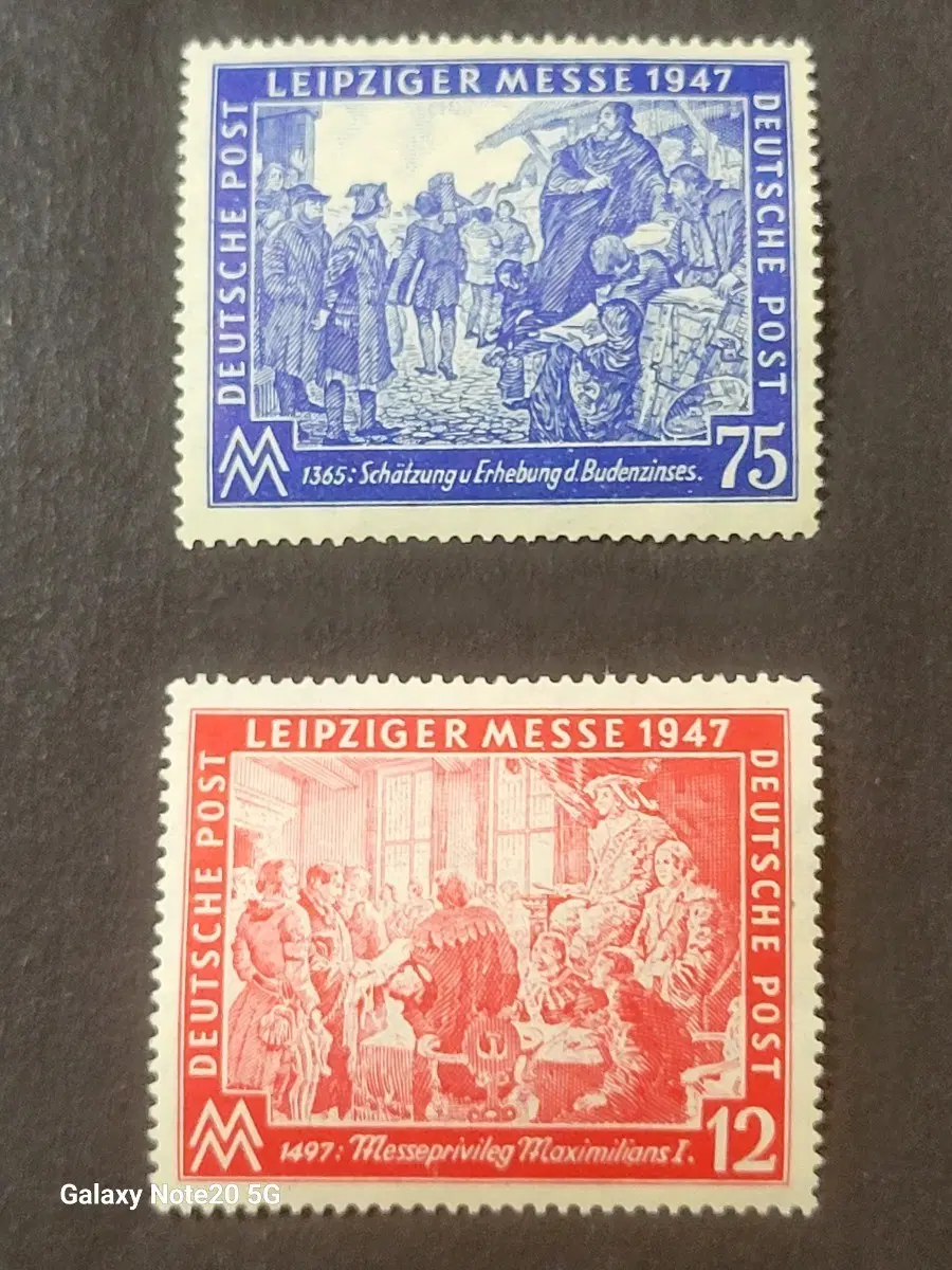 1947년 라이프치히가을 박람회기념 우표2종Leipziger Herbstmesse