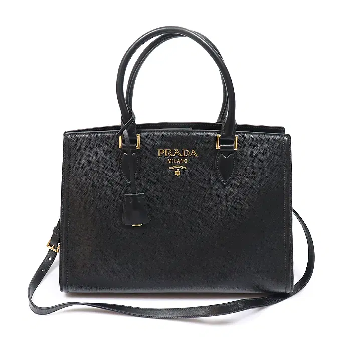 Prada(프라다) 1BA228 블랙 사피아노 소프트 카프스킨 레터링 2WAY MUJ41127PR