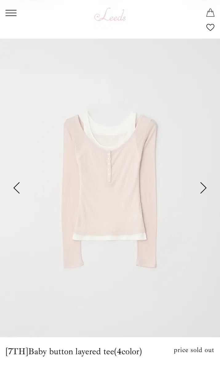 Leeds baby button layered tee (pink)
