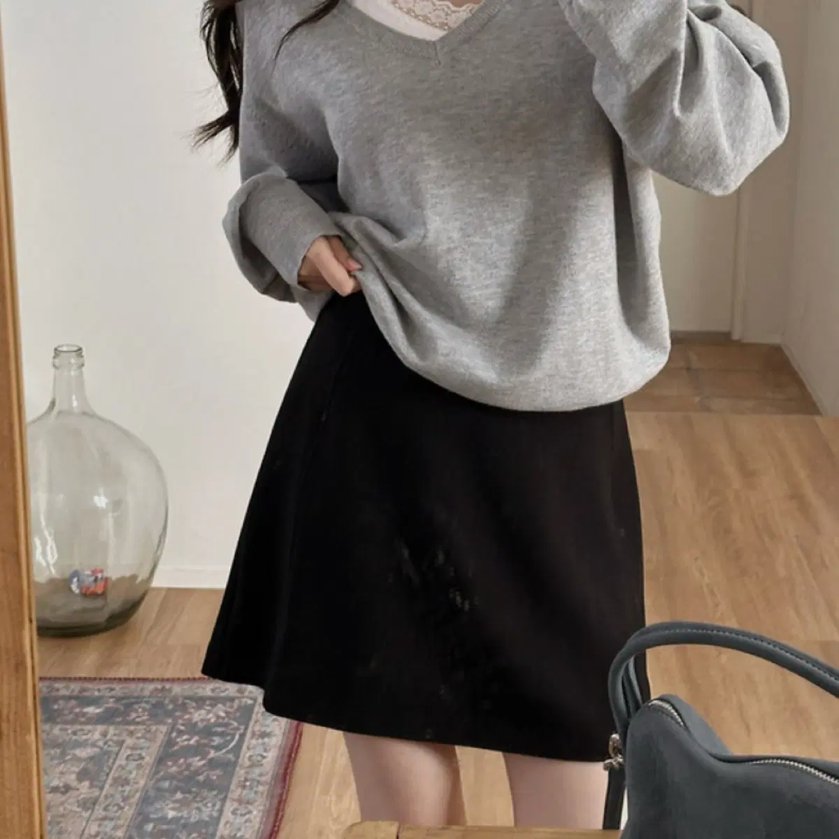 리리앤코 뒷밴딩 스커트 빅사이즈