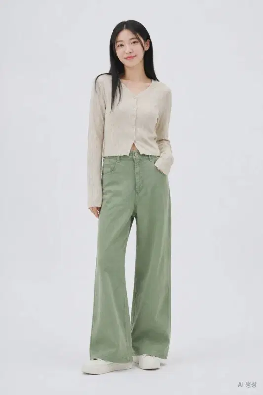 자라 라이트 그린 여자 EUR40 바지 O5698